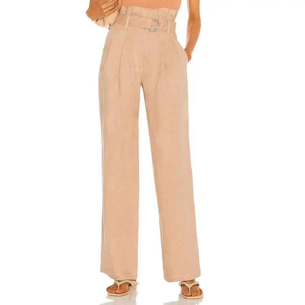 ANINE BING Thalia Linen Trouser Relaxed Pant Casual Wardrobe Minimalist Sz 30